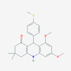 molecular formula C24H27NO3S B4615459 6,8-dimethoxy-3,3-dimethyl-9-[4-(methylthio)phenyl]-3,4,9,10-tetrahydro-1(2H)-acridinone 