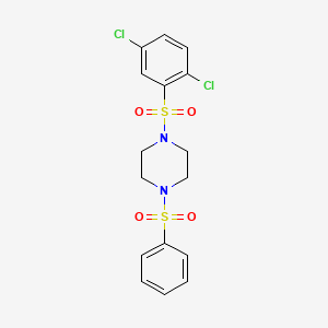 molecular formula C16H16Cl2N2O4S2 B4615467 1-[(2,5-dichlorophenyl)sulfonyl]-4-(phenylsulfonyl)piperazine 