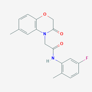 molecular formula C18H17FN2O3 B4615475 N-(5-氟代-2-甲基苯基)-2-(6-甲基-3-氧代-2,3-二氢-4H-1,4-苯并恶嗪-4-基)乙酰胺 