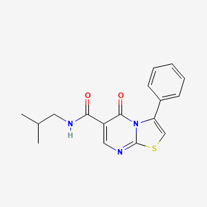 molecular formula C17H17N3O2S B4615481 N-isobutyl-5-oxo-3-phenyl-5H-[1,3]thiazolo[3,2-a]pyrimidine-6-carboxamide 