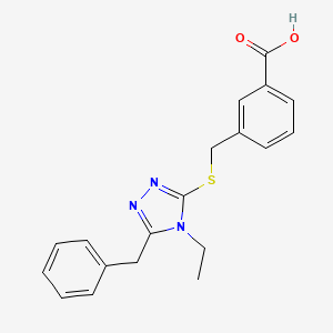 molecular formula C19H19N3O2S B4615496 3-{[(5-benzyl-4-ethyl-4H-1,2,4-triazol-3-yl)thio]methyl}benzoic acid 