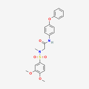 molecular formula C23H24N2O6S B4615497 N~2~-[(3,4-二甲氧基苯基)磺酰基]-N~2~-甲基-N~1~-(4-苯氧基苯基)甘氨酰胺 