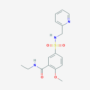 molecular formula C16H19N3O4S B4615505 N-乙基-2-甲氧基-5-{[(2-吡啶基甲基)氨基]磺酰基}苯甲酰胺 