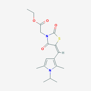 molecular formula C17H22N2O4S B4615506 ethyl {5-[(1-isopropyl-2,5-dimethyl-1H-pyrrol-3-yl)methylene]-2,4-dioxo-1,3-thiazolidin-3-yl}acetate 