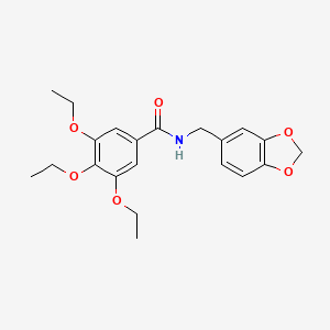 molecular formula C21H25NO6 B4615517 N-(1,3-苯并二氧杂环-5-基甲基)-3,4,5-三乙氧基苯甲酰胺 CAS No. 6595-98-8