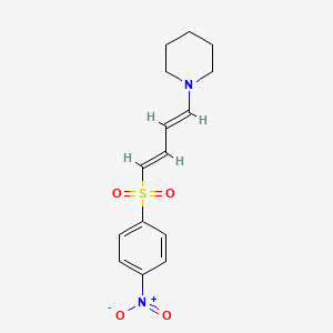 molecular formula C15H18N2O4S B4615534 1-{4-[(4-硝基苯基)磺酰基]-1,3-丁二烯-1-基}哌啶 