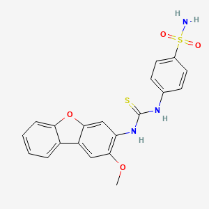 molecular formula C20H17N3O4S2 B4615552 4-({[(2-methoxydibenzo[b,d]furan-3-yl)amino]carbonothioyl}amino)benzenesulfonamide 