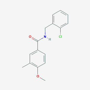 molecular formula C16H16ClNO2 B4615580 N-(2-氯苄基)-4-甲氧基-3-甲基苯甲酰胺 