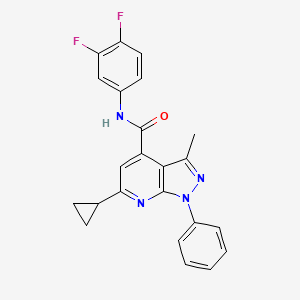 molecular formula C23H18F2N4O B4615581 6-cyclopropyl-N-(3,4-difluorophenyl)-3-methyl-1-phenyl-1H-pyrazolo[3,4-b]pyridine-4-carboxamide 