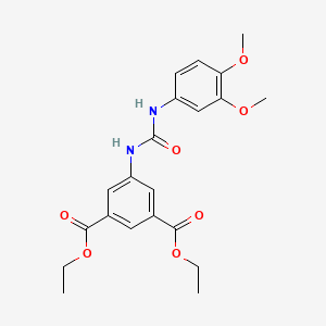 molecular formula C21H24N2O7 B4615588 diethyl 5-({[(3,4-dimethoxyphenyl)amino]carbonyl}amino)isophthalate 