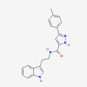 molecular formula C21H20N4O B4615616 N-[2-(1H-indol-3-yl)ethyl]-3-(4-methylphenyl)-1H-pyrazole-5-carboxamide 