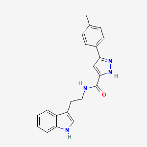 molecular formula C21H20N4O B4615616 N-[2-(1H-吲哚-3-基)乙基]-3-(4-甲基苯基)-1H-吡唑-5-甲酰胺 