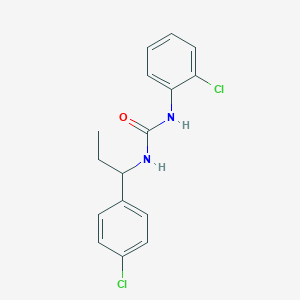 molecular formula C16H16Cl2N2O B4615622 N-(2-chlorophenyl)-N'-[1-(4-chlorophenyl)propyl]urea 