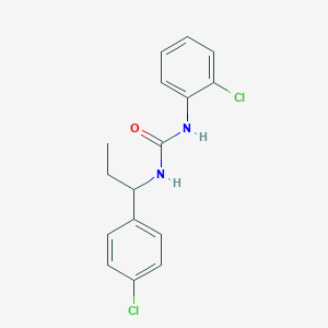 molecular formula C16H16Cl2N2O B4615622 N-(2-氯苯基)-N'-[1-(4-氯苯基)丙基]脲 