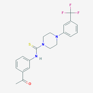 molecular formula C20H20F3N3OS B4615628 N-(3-acetylphenyl)-4-[3-(trifluoromethyl)phenyl]-1-piperazinecarbothioamide 