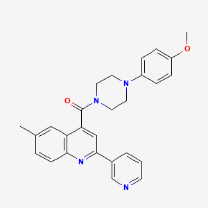 molecular formula C27H26N4O2 B4615653 4-{[4-(4-methoxyphenyl)-1-piperazinyl]carbonyl}-6-methyl-2-(3-pyridinyl)quinoline 