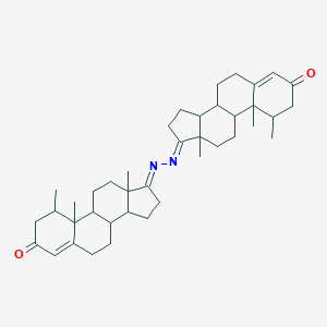molecular formula C40H56N2O2 B461569 (17E)-1,10,13-trimethyl-17-[(E)-(1,10,13-trimethyl-3-oxo-2,6,7,8,9,11,12,14,15,16-decahydro-1H-cyclopenta[a]phenanthren-17-ylidene)hydrazinylidene]-2,6,7,8,9,11,12,14,15,16-decahydro-1H-cyclopenta[a]phenanthren-3-one 