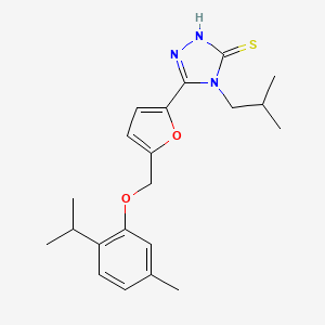 molecular formula C21H27N3O2S B4615698 4-isobutyl-5-{5-[(2-isopropyl-5-methylphenoxy)methyl]-2-furyl}-4H-1,2,4-triazole-3-thiol 