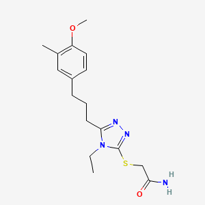 molecular formula C17H24N4O2S B4615702 2-({4-ethyl-5-[3-(4-methoxy-3-methylphenyl)propyl]-4H-1,2,4-triazol-3-yl}thio)acetamide 
