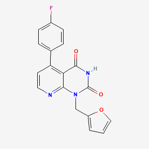 molecular formula C18H12FN3O3 B4615718 5-(4-氟苯基)-1-(2-呋喃甲基)吡啶并[2,3-d]嘧啶-2,4(1H,3H)-二酮 