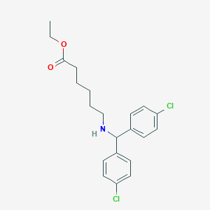 molecular formula C21H25Cl2NO2 B461573 Ethyl 6-{[bis(4-chlorophenyl)methyl]amino}hexanoate 