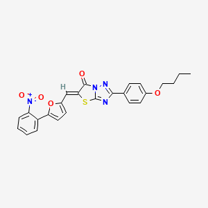 molecular formula C25H20N4O5S B4615752 2-(4-丁氧基苯基)-5-{[5-(2-硝基苯基)-2-呋喃基]亚甲基}[1,3]噻唑并[3,2-b][1,2,4]三唑-6(5H)-酮 