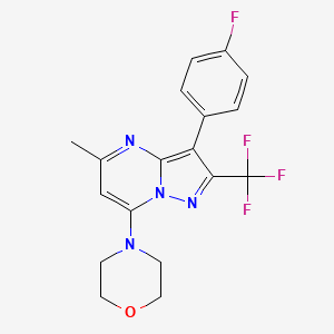 molecular formula C18H16F4N4O B4615767 3-(4-氟苯基)-5-甲基-7-(4-吗啉基)-2-(三氟甲基)吡唑并[1,5-a]嘧啶 