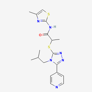 2-{[4-isobutyl-5-(4-pyridinyl)-4H-1,2,4-triazol-3-yl]thio}-N-(4-methyl-1,3-thiazol-2-yl)propanamide