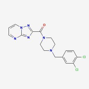 molecular formula C17H16Cl2N6O B4615783 2-{[4-(3,4-dichlorobenzyl)-1-piperazinyl]carbonyl}[1,2,4]triazolo[1,5-a]pyrimidine 
