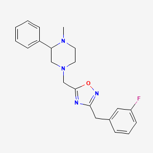 molecular formula C21H23FN4O B4615788 4-{[3-(3-氟苄基)-1,2,4-恶二唑-5-基]甲基}-1-甲基-2-苯基哌嗪 