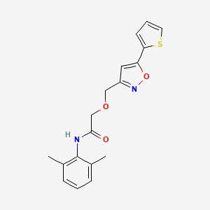 molecular formula C18H18N2O3S B4615810 N-(2,6-dimethylphenyl)-2-{[5-(2-thienyl)-3-isoxazolyl]methoxy}acetamide 