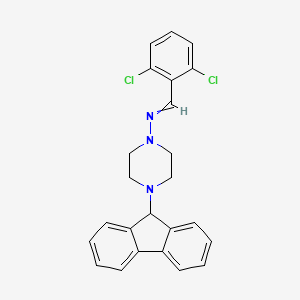 molecular formula C24H21Cl2N3 B4615820 N-(2,6-dichlorobenzylidene)-4-(9H-fluoren-9-yl)-1-piperazinamine 