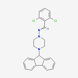 molecular formula C24H21Cl2N3 B4615820 N-(2,6-二氯苄叉亚甲基)-4-(9H-芴-9-基)-1-哌嗪胺 