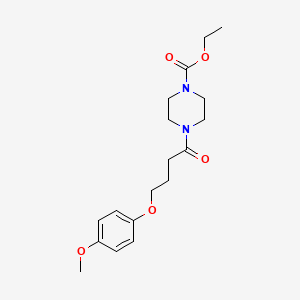 molecular formula C18H26N2O5 B4615825 ethyl 4-[4-(4-methoxyphenoxy)butanoyl]-1-piperazinecarboxylate 