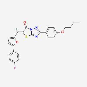 molecular formula C25H20FN3O3S B4615830 2-(4-butoxyphenyl)-5-{[5-(4-fluorophenyl)-2-furyl]methylene}[1,3]thiazolo[3,2-b][1,2,4]triazol-6(5H)-one 