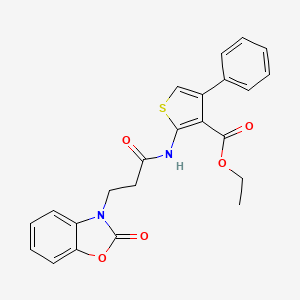 molecular formula C23H20N2O5S B4615835 ethyl 2-{[3-(2-oxo-1,3-benzoxazol-3(2H)-yl)propanoyl]amino}-4-phenyl-3-thiophenecarboxylate 