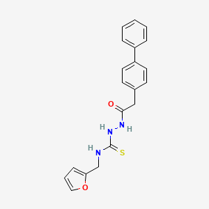 molecular formula C20H19N3O2S B4615841 2-(4-biphenylylacetyl)-N-(2-furylmethyl)hydrazinecarbothioamide 