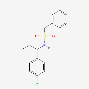 molecular formula C16H18ClNO2S B4615846 N-[1-(4-chlorophenyl)propyl]-1-phenylmethanesulfonamide 