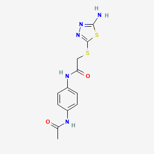 molecular formula C12H13N5O2S2 B4615858 N-[4-(acetylamino)phenyl]-2-[(5-amino-1,3,4-thiadiazol-2-yl)thio]acetamide 