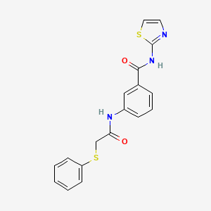 molecular formula C18H15N3O2S2 B4615868 3-{[(phenylthio)acetyl]amino}-N-1,3-thiazol-2-ylbenzamide 