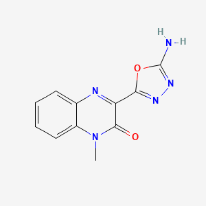 molecular formula C11H9N5O2 B4615869 3-(5-amino-1,3,4-oxadiazol-2-yl)-1-methyl-2(1H)-quinoxalinone 