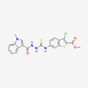 molecular formula C21H17ClN4O3S2 B4615874 methyl 3-chloro-6-[({2-[(1-methyl-1H-indol-3-yl)carbonyl]hydrazino}carbonothioyl)amino]-1-benzothiophene-2-carboxylate 