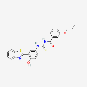 molecular formula C25H23N3O3S2 B4615876 N-({[3-(1,3-benzothiazol-2-yl)-4-hydroxyphenyl]amino}carbonothioyl)-3-butoxybenzamide 