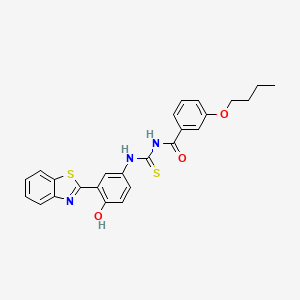 molecular formula C25H23N3O3S2 B4615876 N-({[3-(1,3-苯并噻唑-2-基)-4-羟苯基]氨基}碳硫酰)-3-丁氧基苯甲酰胺 