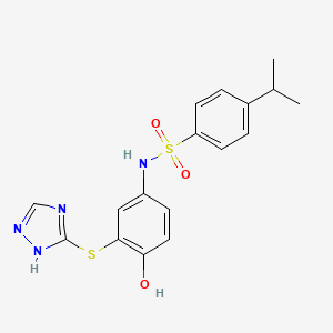 molecular formula C17H18N4O3S2 B4615881 N-[4-hydroxy-3-(1H-1,2,4-triazol-3-ylthio)phenyl]-4-isopropylbenzenesulfonamide 