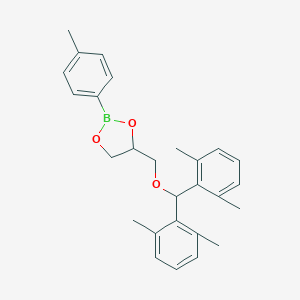 molecular formula C27H31BO3 B461589 Bis(2,6-dimethylphenyl)methyl [2-(4-methylphenyl)-1,3,2-dioxaborolan-4-yl]methyl ether 