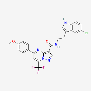 molecular formula C25H19ClF3N5O2 B4615897 N-[2-(5-氯-1H-吲哚-3-基)乙基]-5-(4-甲氧基苯基)-7-(三氟甲基)吡唑并[1,5-a]嘧啶-3-甲酰胺 