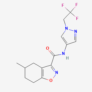 molecular formula C14H15F3N4O2 B4615898 5-methyl-N-[1-(2,2,2-trifluoroethyl)-1H-pyrazol-4-yl]-4,5,6,7-tetrahydro-1,2-benzisoxazole-3-carboxamide 