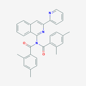 molecular formula C32H27N3O2 B461590 N-(2,4-dimethylbenzoyl)-2,4-dimethyl-N-[3-(2-pyridinyl)-1-isoquinolinyl]benzamide 