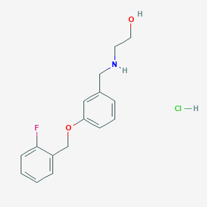 molecular formula C16H19ClFNO2 B4615912 2-({3-[(2-fluorobenzyl)oxy]benzyl}amino)ethanol hydrochloride 